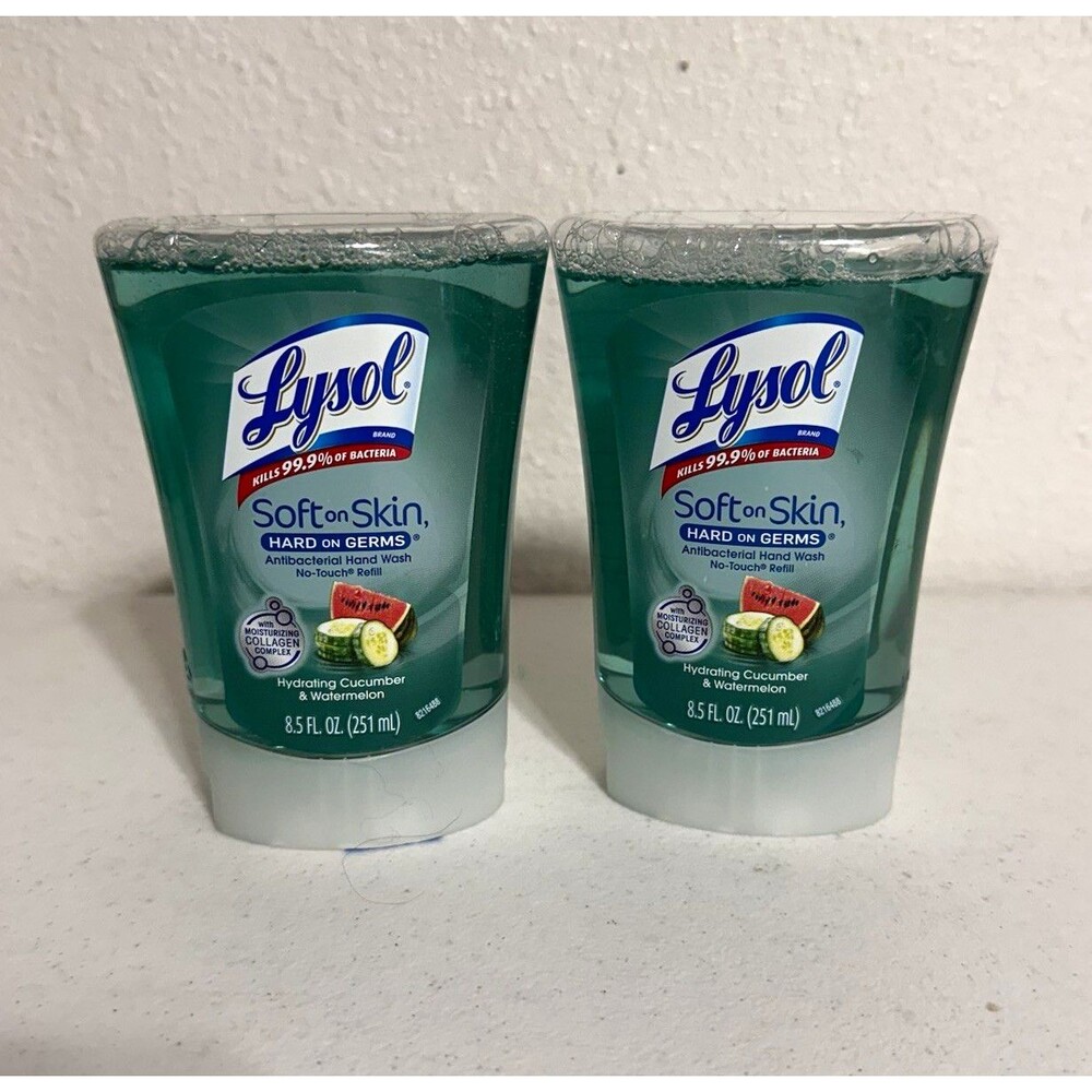 Lysol No-Touch Antibacterial Hand Wash Refill Cucumber & Watermelon 2Pk 2020